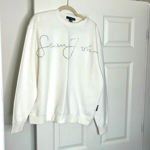 NWOT Sean John Misguided White Sweatshirt size 6 Medium with Rhinestones
